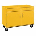 I.D. Systems 36'' Tall Sun Yellow Two Door Mobile Storage Cabinet with Drawer 80430F36042 538430F36042